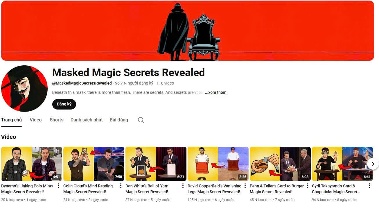 CÔNG THỨC XÂY KÊNH YOUTUBE VIEW NGOẠI TỪ SỐ 0: BÍ MẬT DÒNG NỘI DUNG MAGIC TRICKS REVEALED